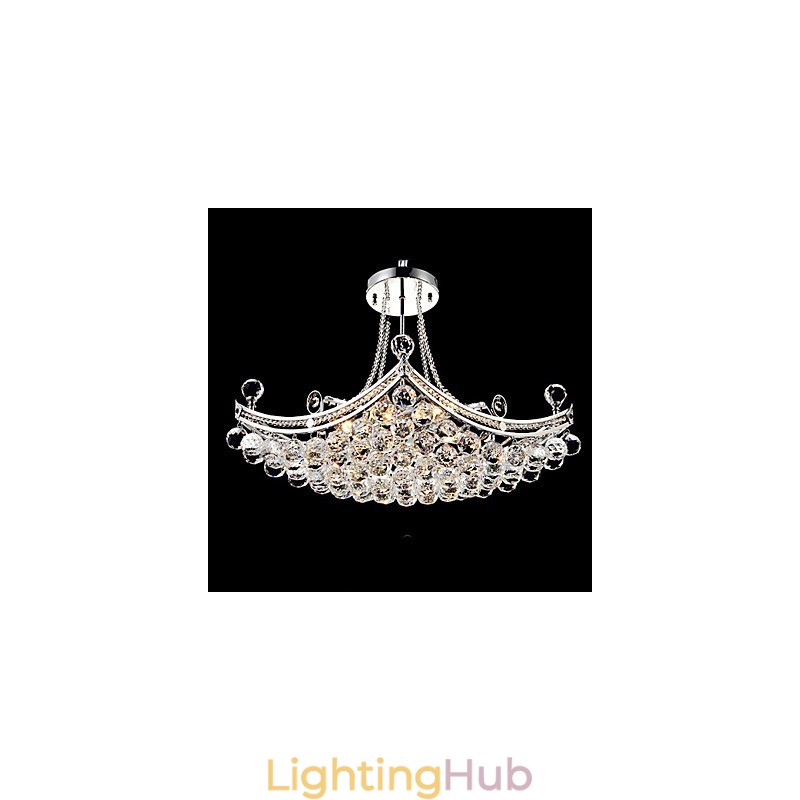 Modern Contemporary Crystal Electroplated Metal Pendant Light