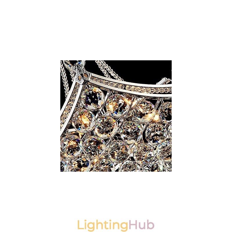Modern Contemporary Crystal Electroplated Metal Pendant Light