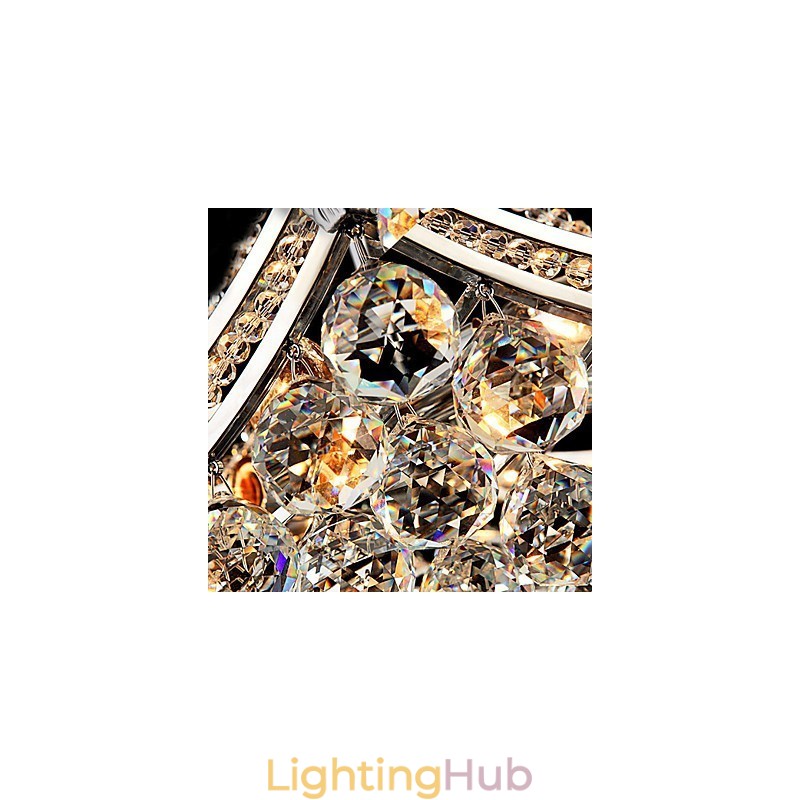 Modern Contemporary Crystal Electroplated Metal Pendant Light