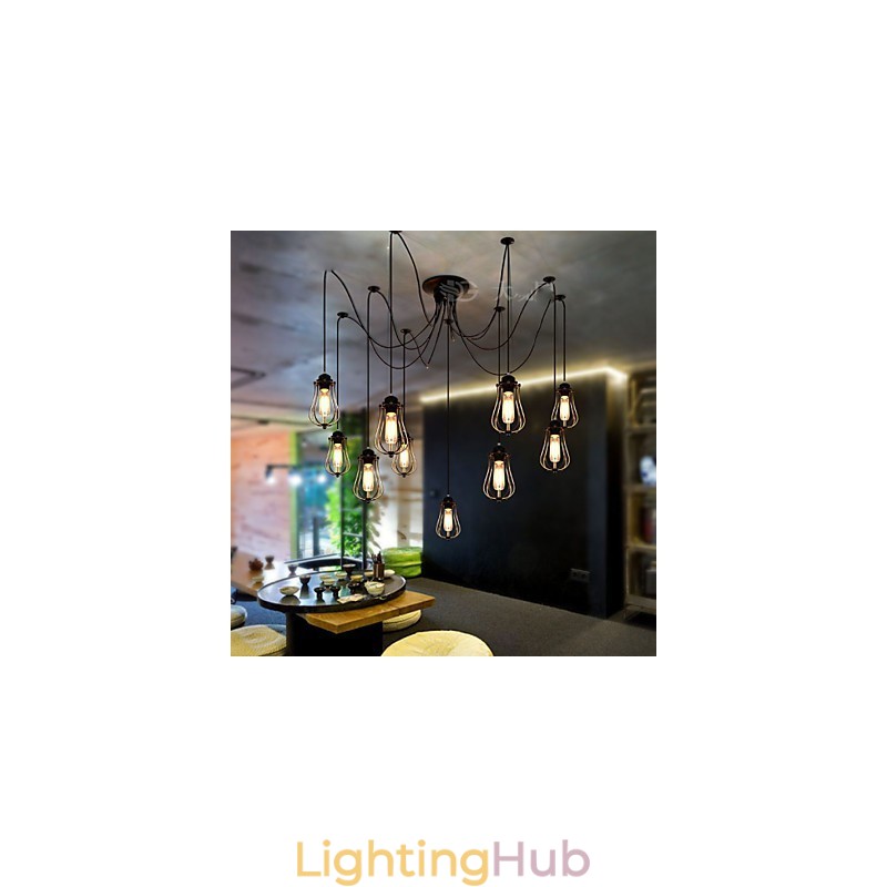 Vintage Edison Multiple Ajustable DIY Ceiling Lamp Light Pendant Lighting Chandelier Modern Chic Industrial Dining