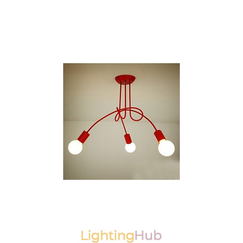 Modern Contemporary Painting Metal Chandelier