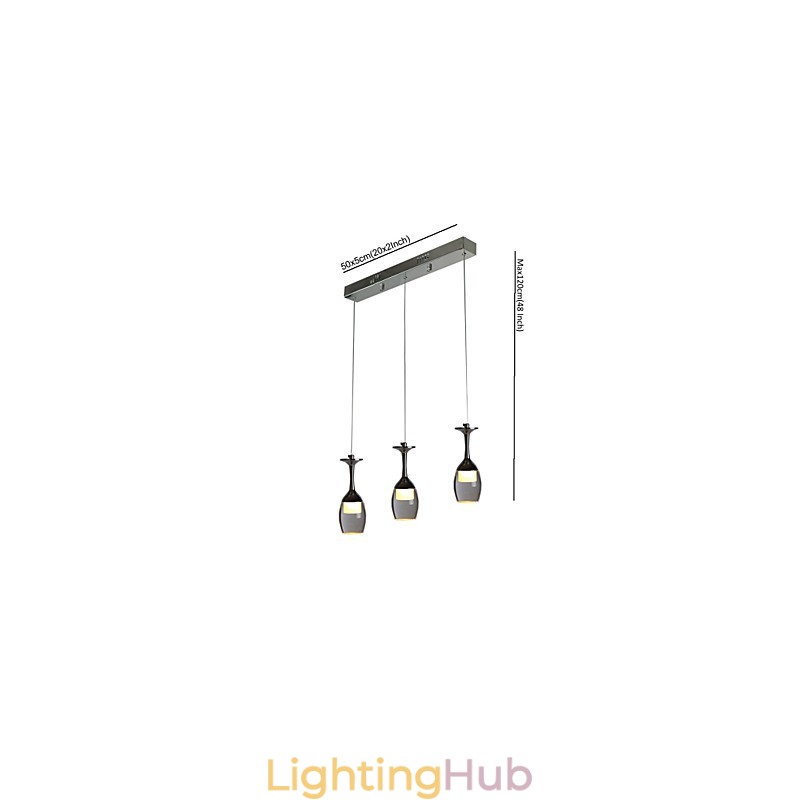 Pendant Lights 3 Lights Long Backplate Modern Contemporary