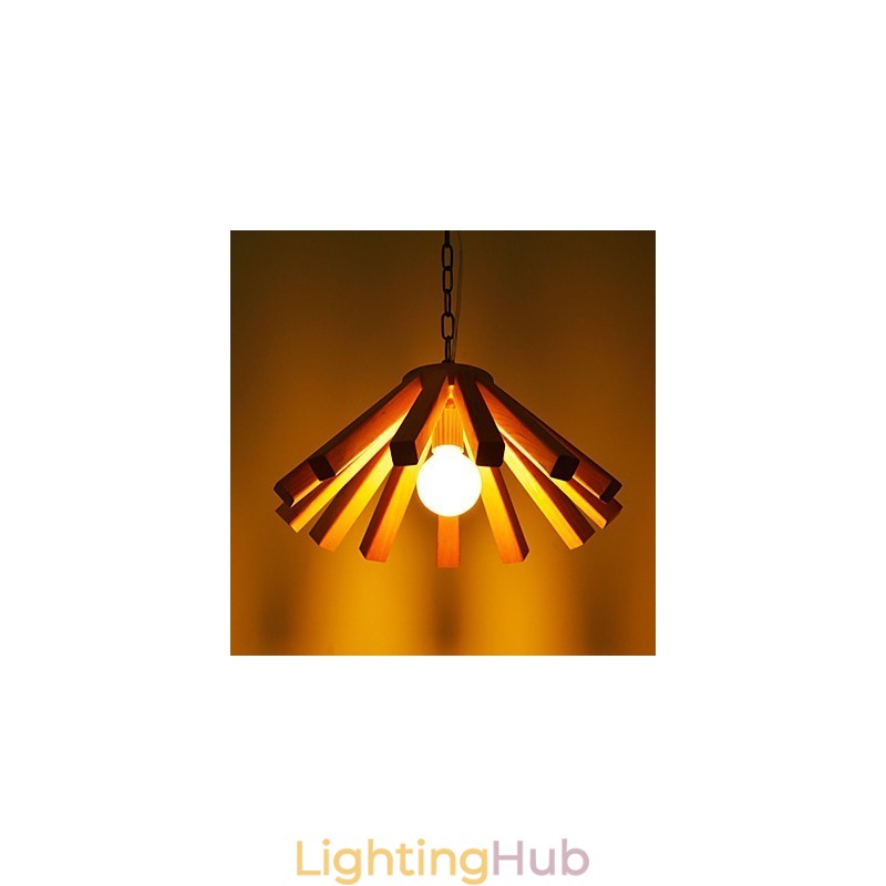 Retro Country Wood Bamboo Pendant Light