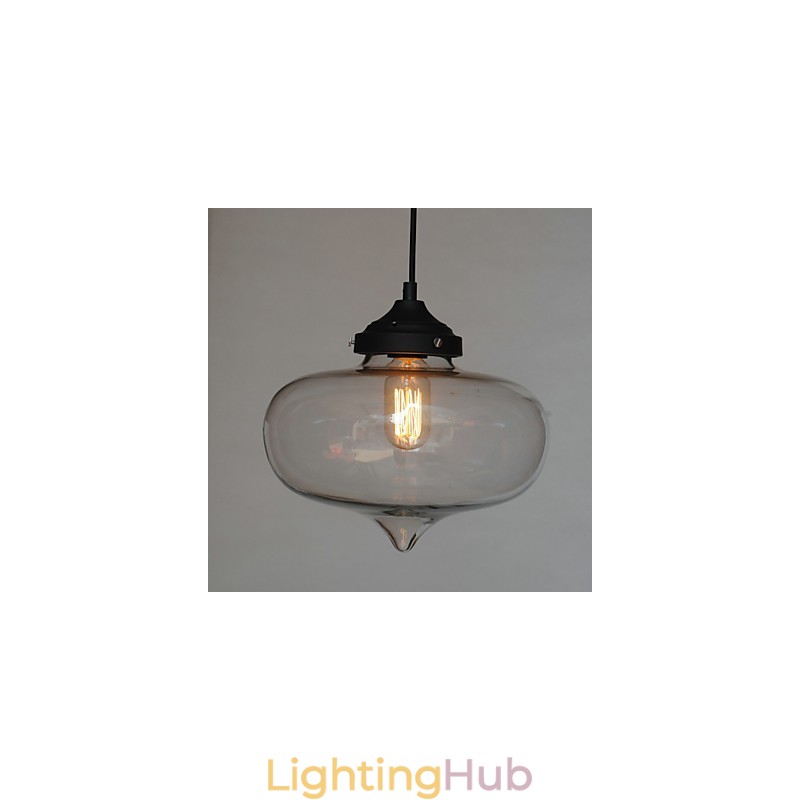 Bubble Design Pendant 1 Light with Transparent Shade