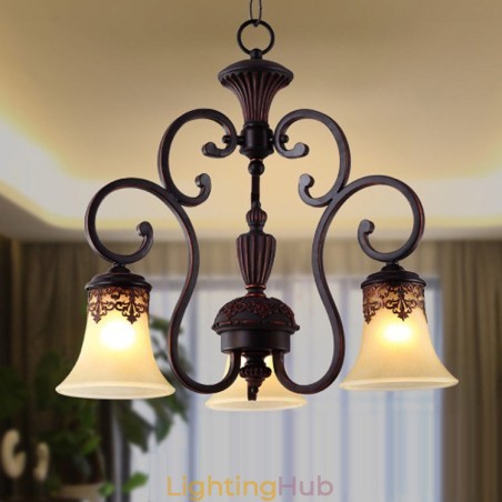 Vintage Country Island Painting Metal Chandelier Flush Mount Vintage Country Island Painting Metal Chandelier Flush Mount