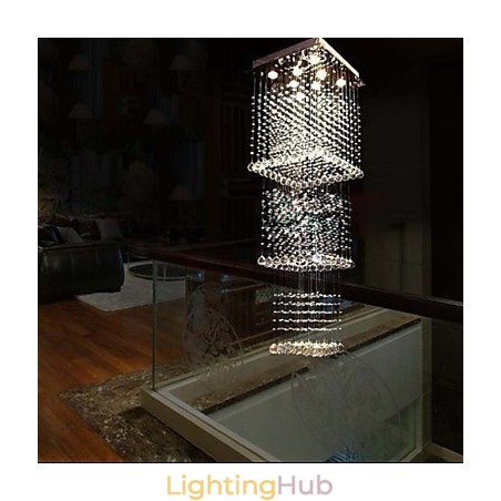 Ceiling Crystal Pendant Lamps Lighting 8 Lights Modern Luxurious Silver Canpoy K9 Clear Crystal Fixtures Ceiling Crystal Pendant Lamps Lighting 8 Lights Modern Luxurious Silver Canpoy K9 Clear Crystal Fixtures