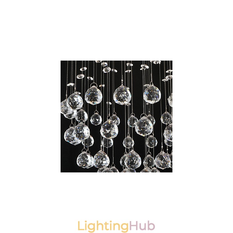Traditional Classic Crystal Chrome Metal Flush Mount