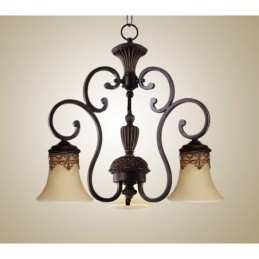 Vintage Country Island Painting Metal Chandelier Flush Mount