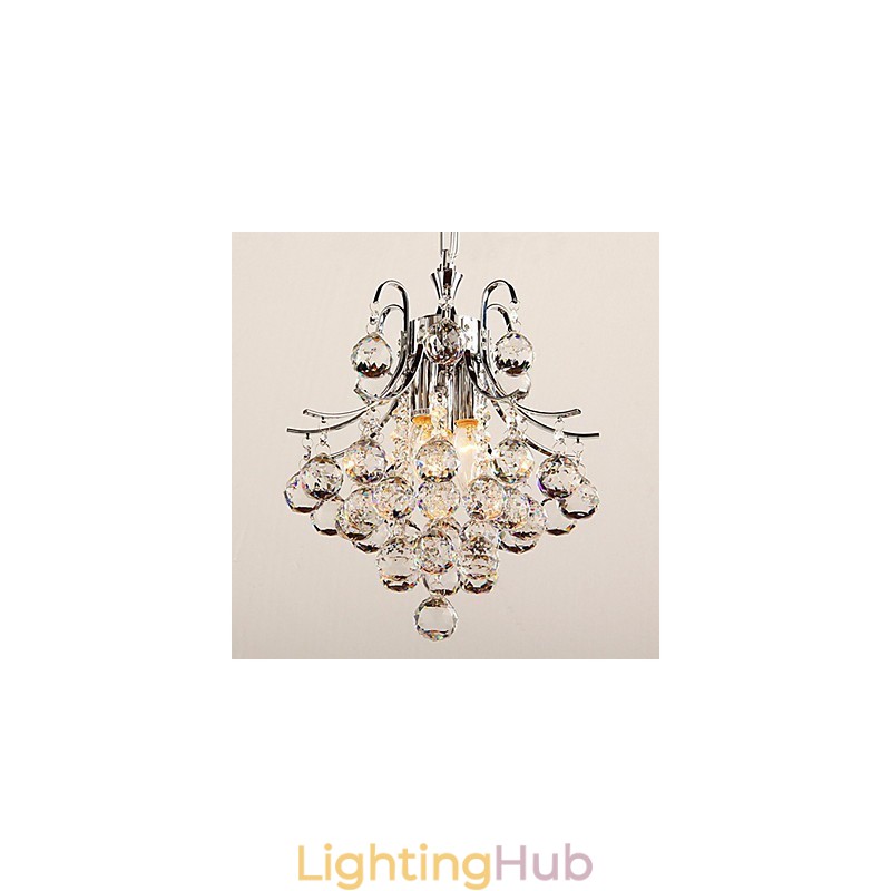 Modern Contemporary Crystal Chrome Chandelier Pendant Light