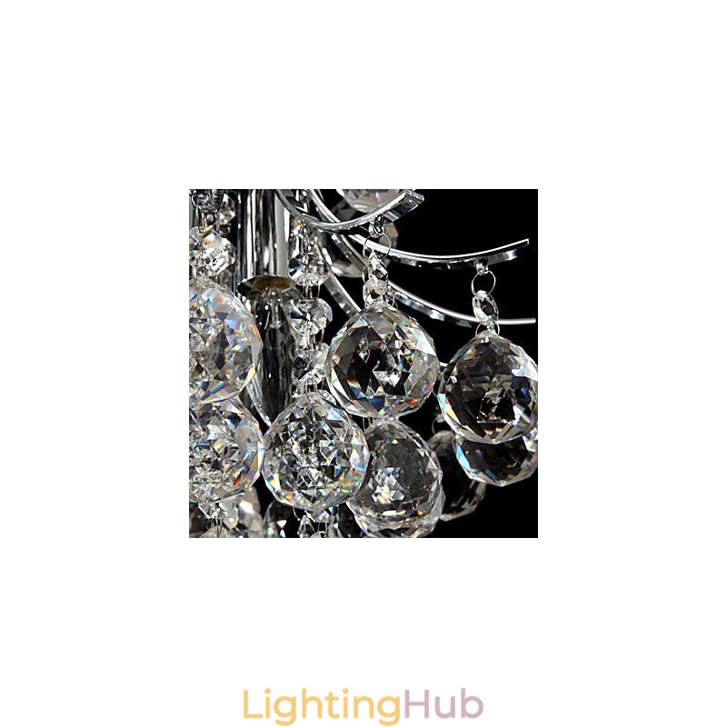 Modern Contemporary Crystal Chrome Chandelier Pendant Light