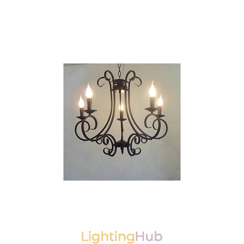 Traditional Classic Painting Metal Chandelier