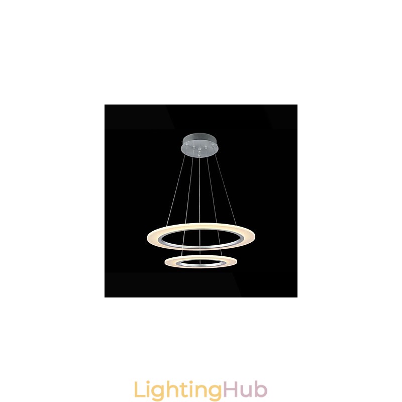 Acrylic Pendant Light Ceiling Hanging Chandelier Lamps Fixtures with 2 rings