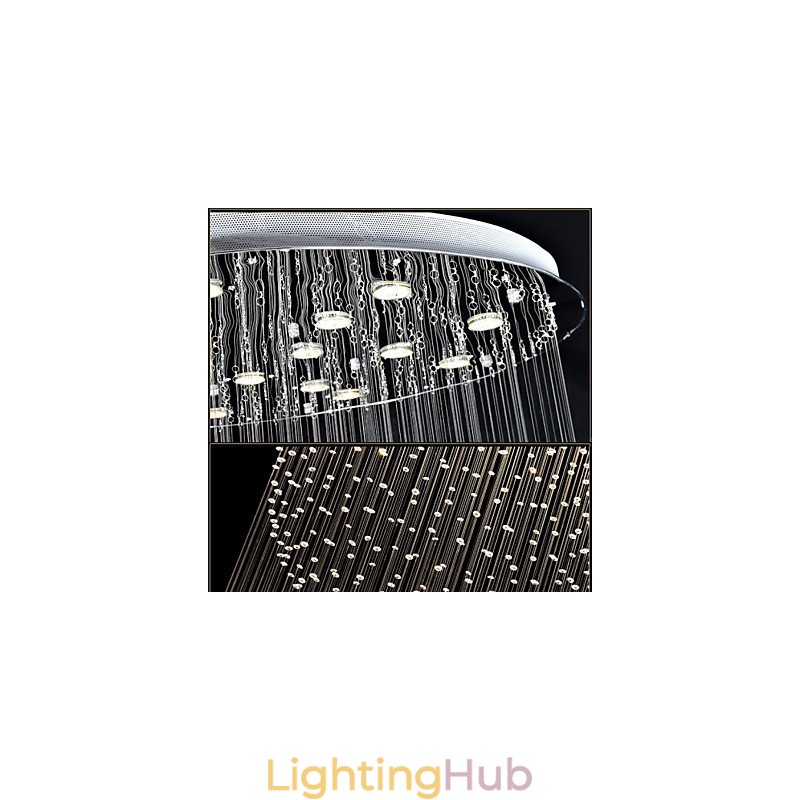 Pendant Light Modern Crystal Chandelier 12 Lights Silver Canpoy Clear Crystal Globe Ceiling Lamps Fixtures