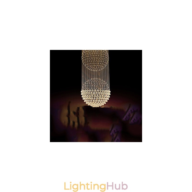 Pendant Light Modern Crystal Chandelier 12 Lights Silver Canpoy Clear Crystal Globe Ceiling Lamps Fixtures