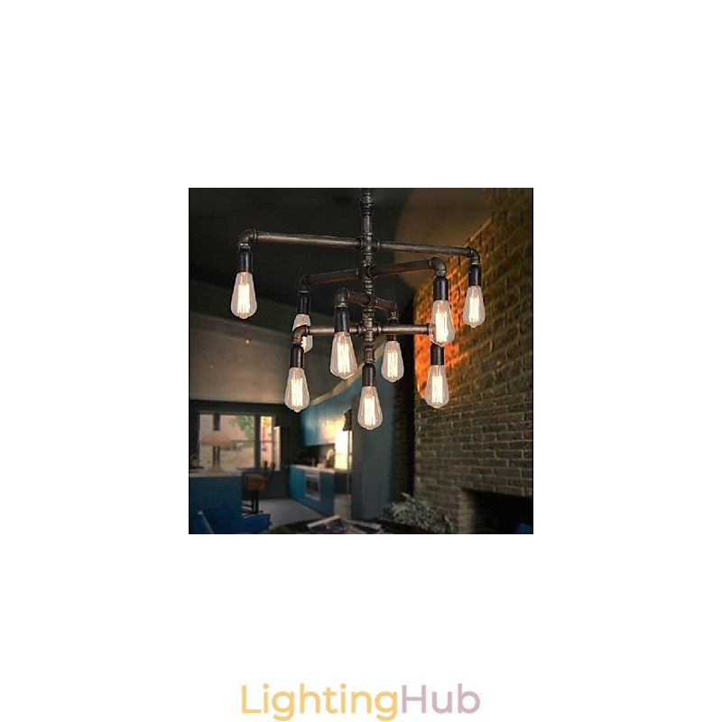 Traditional Classic Vintage Retro Lantern Country Painting Metal Pendant Light