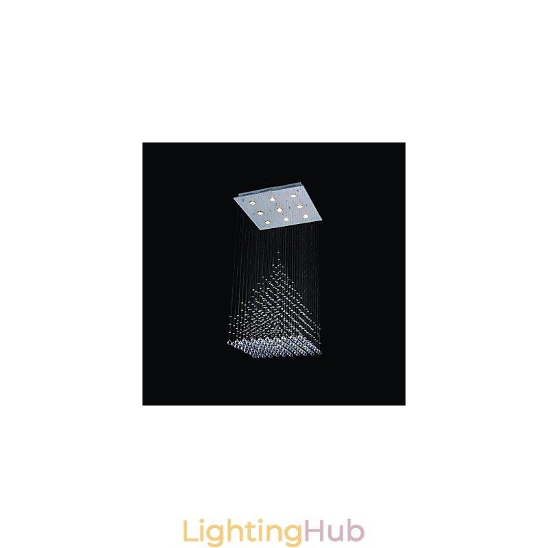 Modern Contemporary Crystal Chrome Metal Flush Mount