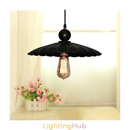 Medium Vintage Black Umbrella Metal Pendant With One Light Medium Vintage Black Umbrella Metal Pendant With One Light