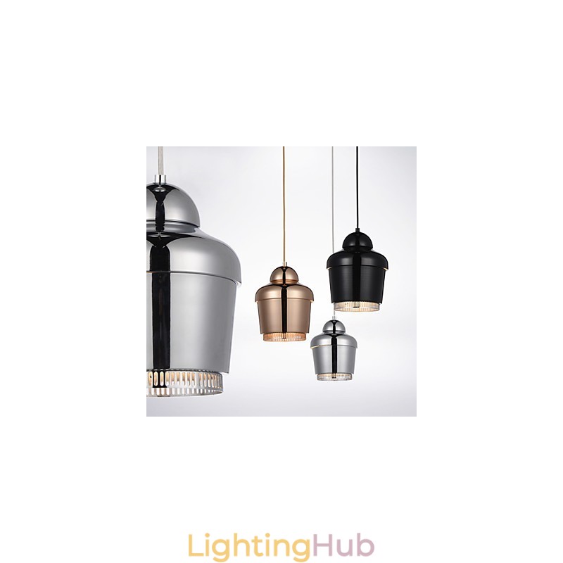 Pendant Lamp 1 Light Modern Simplicity Golden Chrome Black White Carbon Steel Metal Chandelier