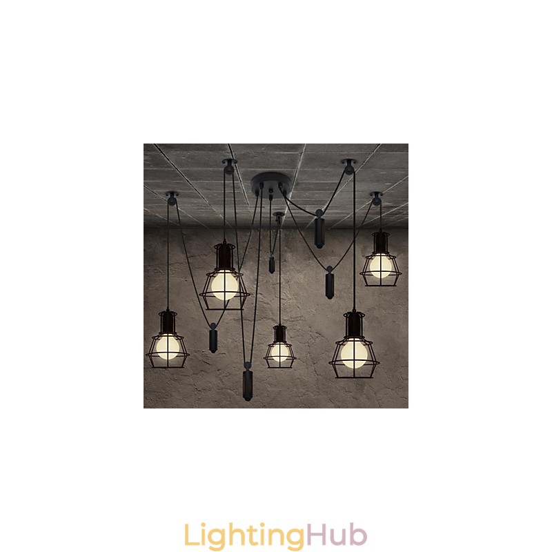 5 Heads Chandelier Rustic Lodge Vintage Retro Country Metal