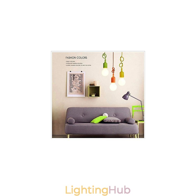 Mini Pendant 1 Light Modern Minimalist Silicone Candy Colors