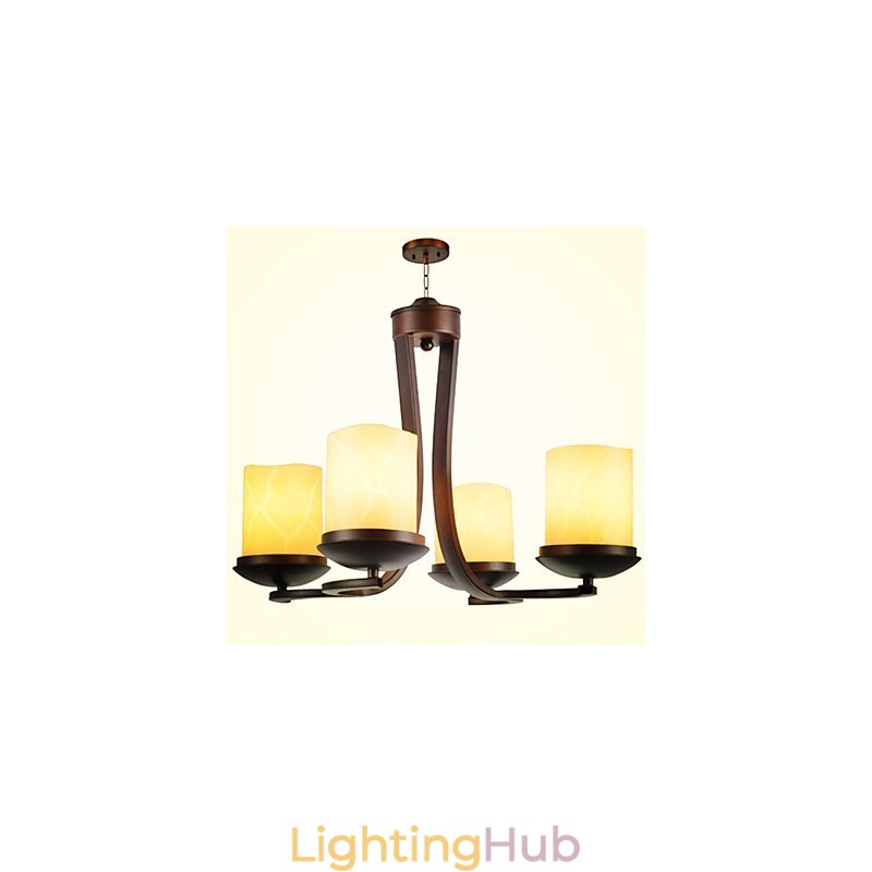 Traditional Classic Retro Mini Style Painting Metal Chandelier