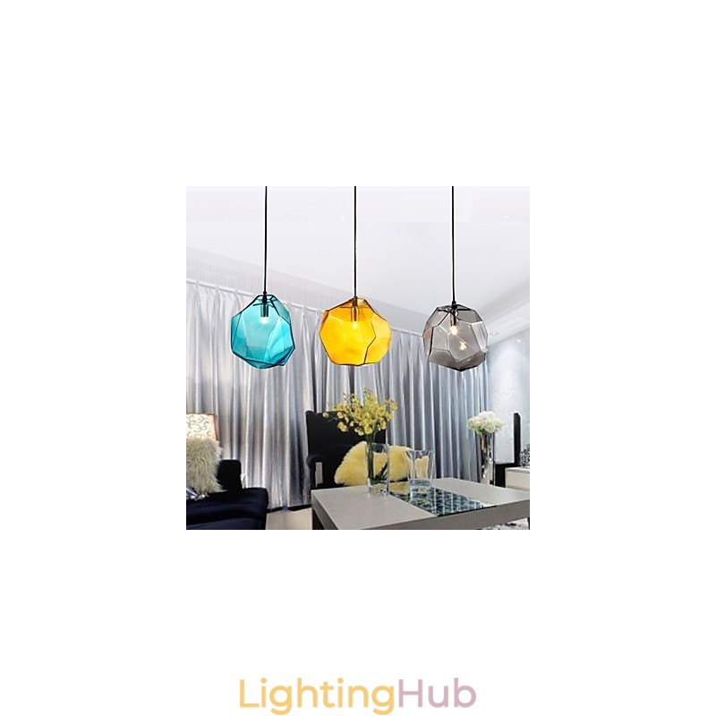 Pendant 3 Light Italy Style Transparent Electroplating