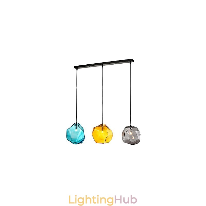 Pendant 3 Light Italy Style Transparent Electroplating