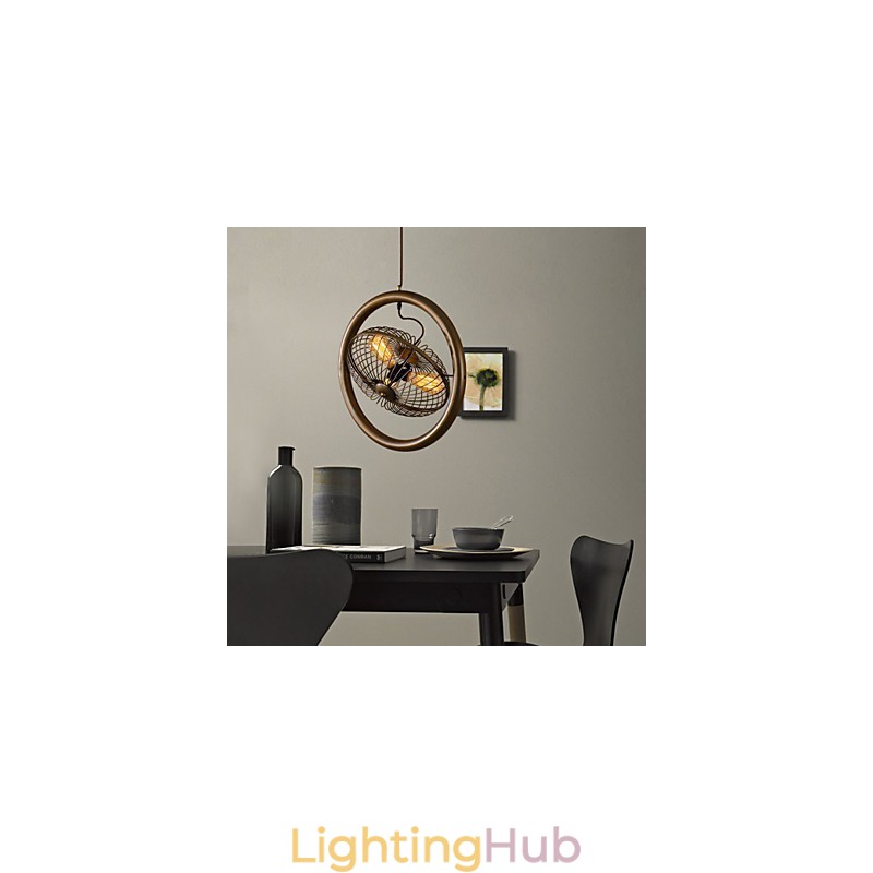 Retro Classic Metal Ceiling Fan Lights Simple Pendant Lamps Cafe Pendant Lamp