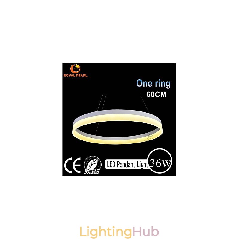 1 Ring 3 Rings Art Deco Chandelier 60cm Suspended Light 36W