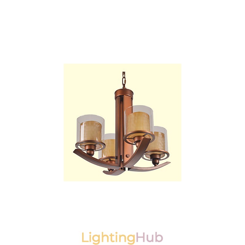Traditional Classic Retro Mini Style Painting Metal Chandelier