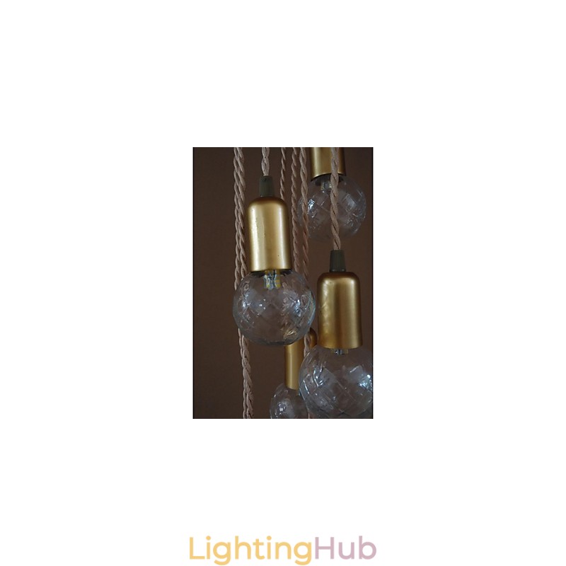 Traditional Classic Rustic Lodge Vintage Retro Lantern Drum Country Globe Mini Style Painting Glass Pendant Light