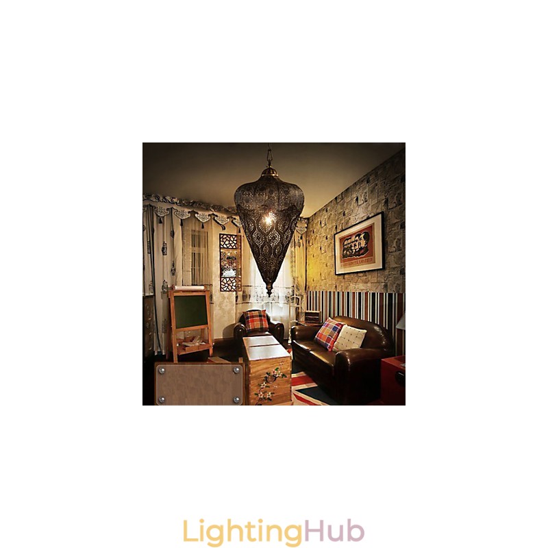 Southeast Asian American Retro Hand Hollow Iron Chandelier