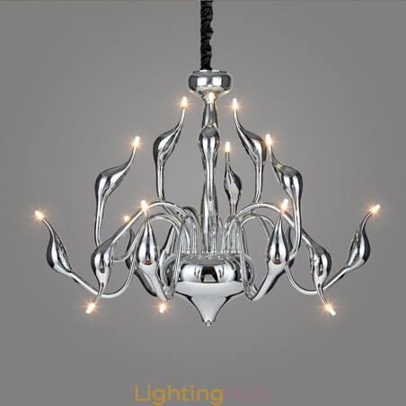 15 Light Silver Modern Contemporary Chrome Electroplated Metal Chandelier 15 Light Silver Modern Contemporary Chrome Electroplated Metal Chandelier