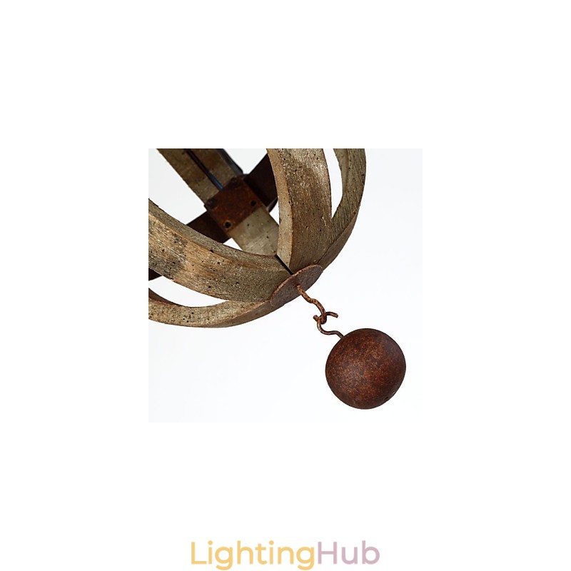 Vintage Mini Style Painting Wood Bamboo Chandelier