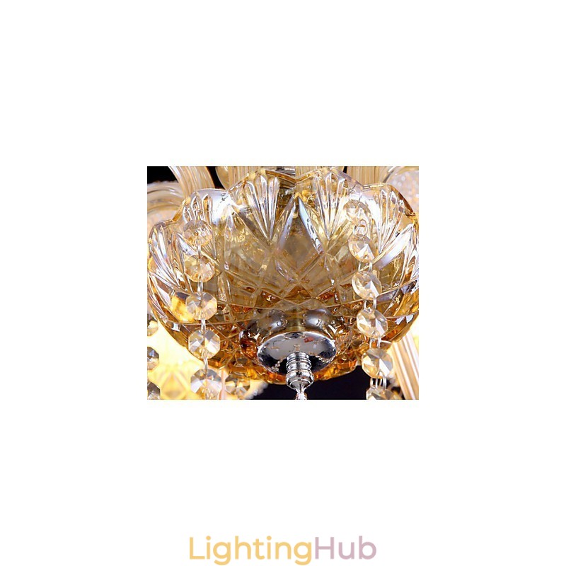 Amber 6 Lights Elegant Crystal Chandelier for Home
