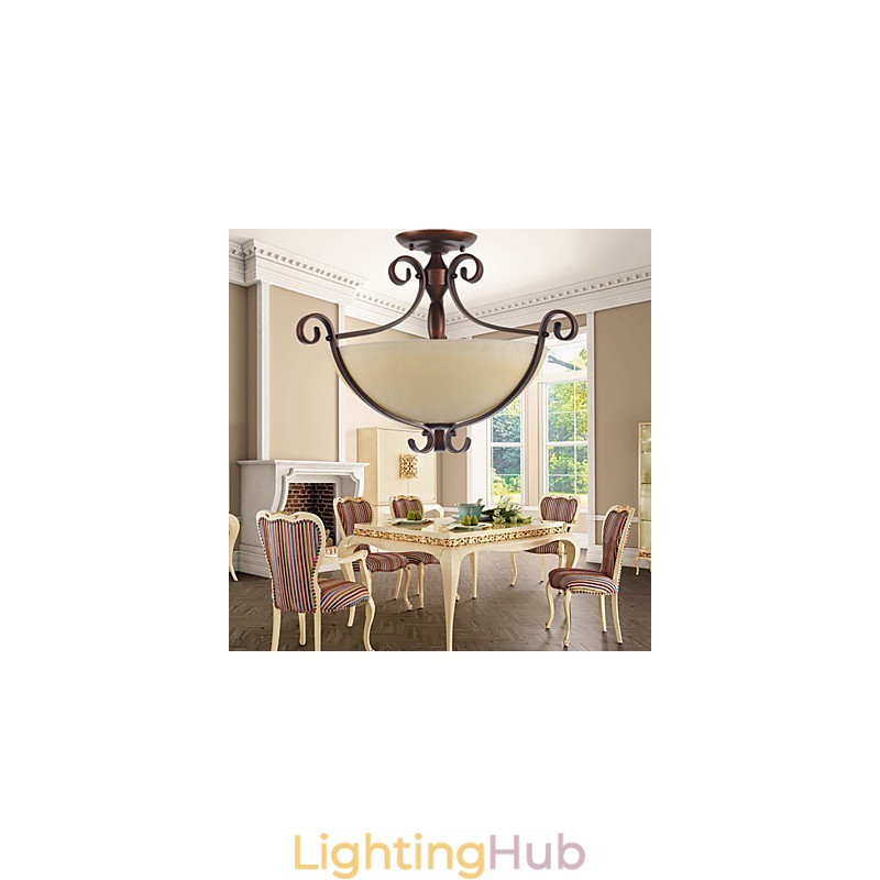 Rustic Lodge Vintage Mini Style Painting Metal Pendant Light