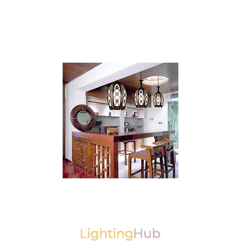 Contemporary And Contracted Creative Wood Dining Pendent Lamp Lamp Light