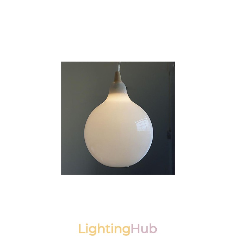 Milk white glass bottle Pendant Lamp Natural Curve