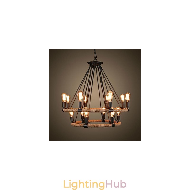 Traditional Classic Rustic Lodge Vintage Retro Country Painting Metal Pendant Light