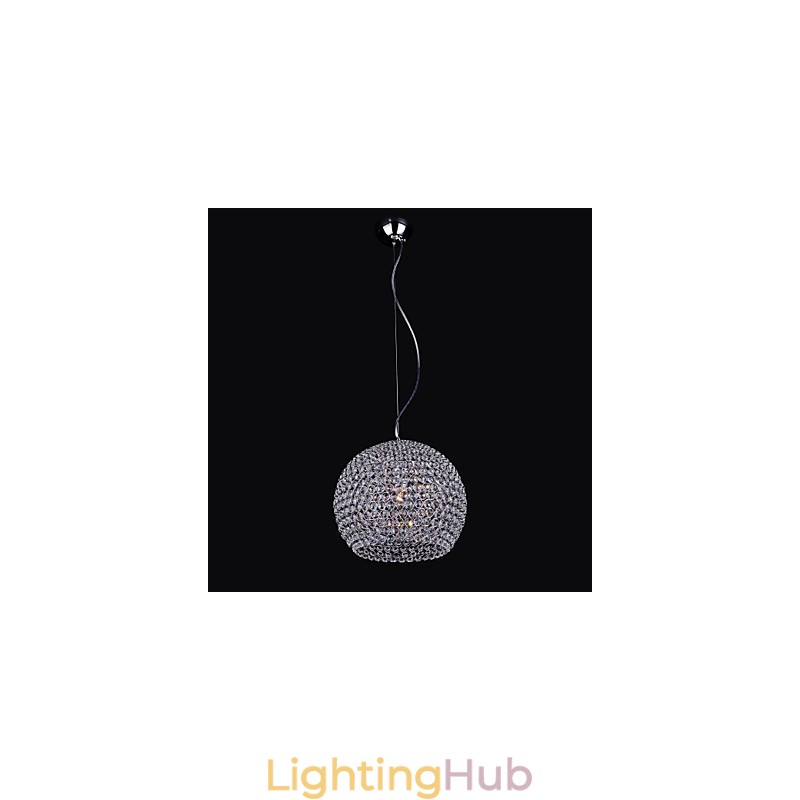 Lantern Mini Style Chrome Metal Chandelier