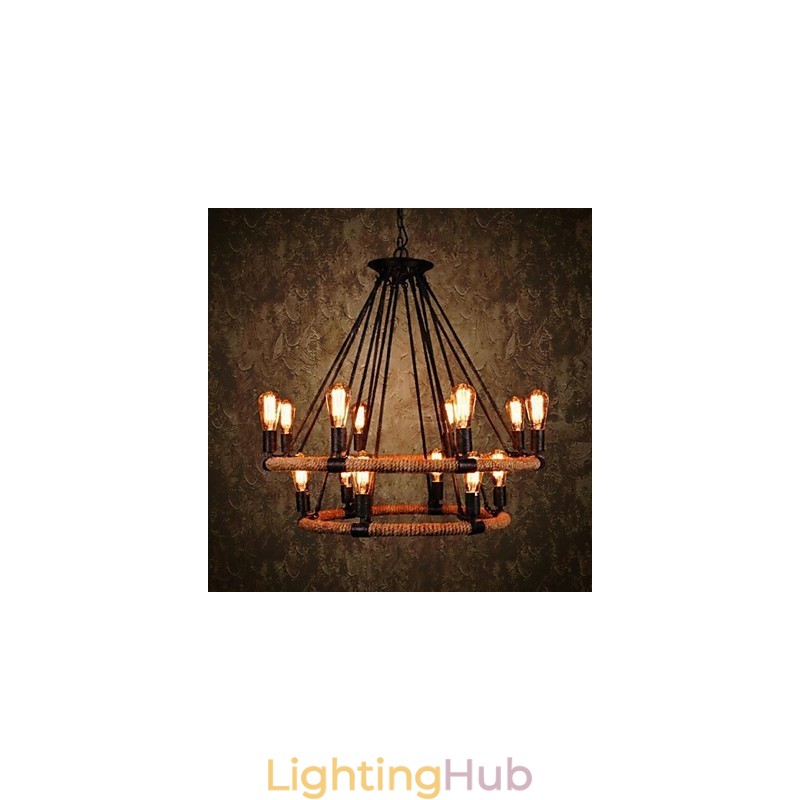 Traditional Classic Rustic Lodge Vintage Retro Country Painting Metal Pendant Light