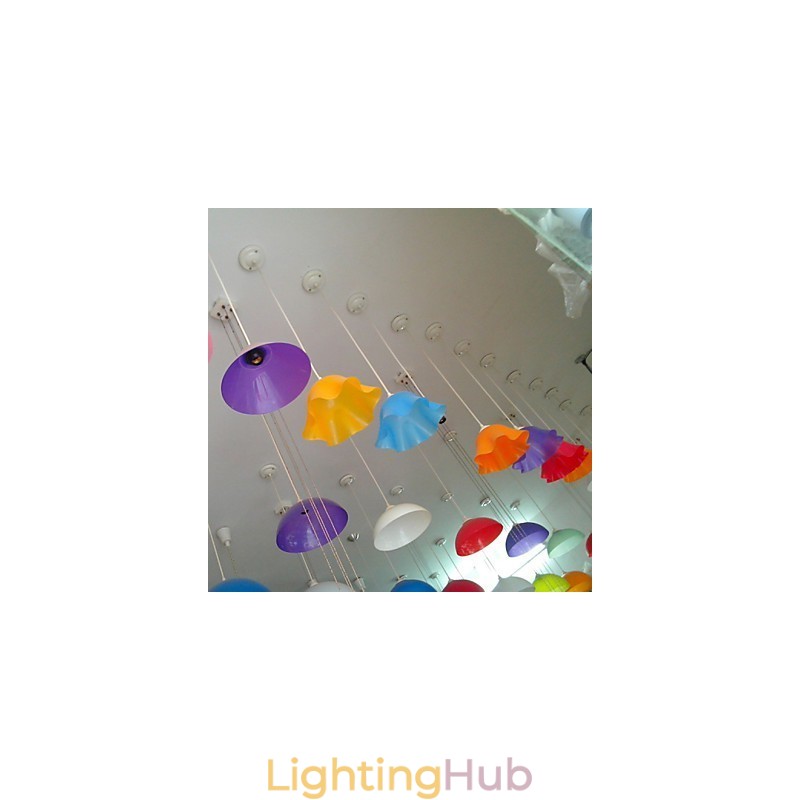 Single Head Acrylic Line Transparent Chimney Droplight Supermarket Lamp