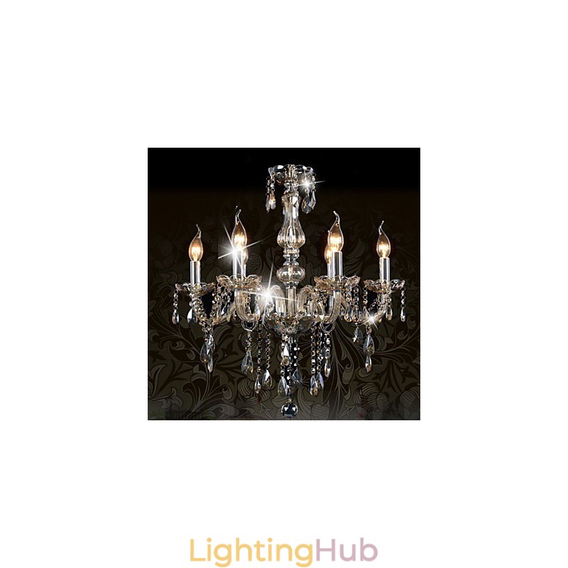 6 Lights Luxury Crystal Chandelier Cognac Color K9 Crystal Chandelier