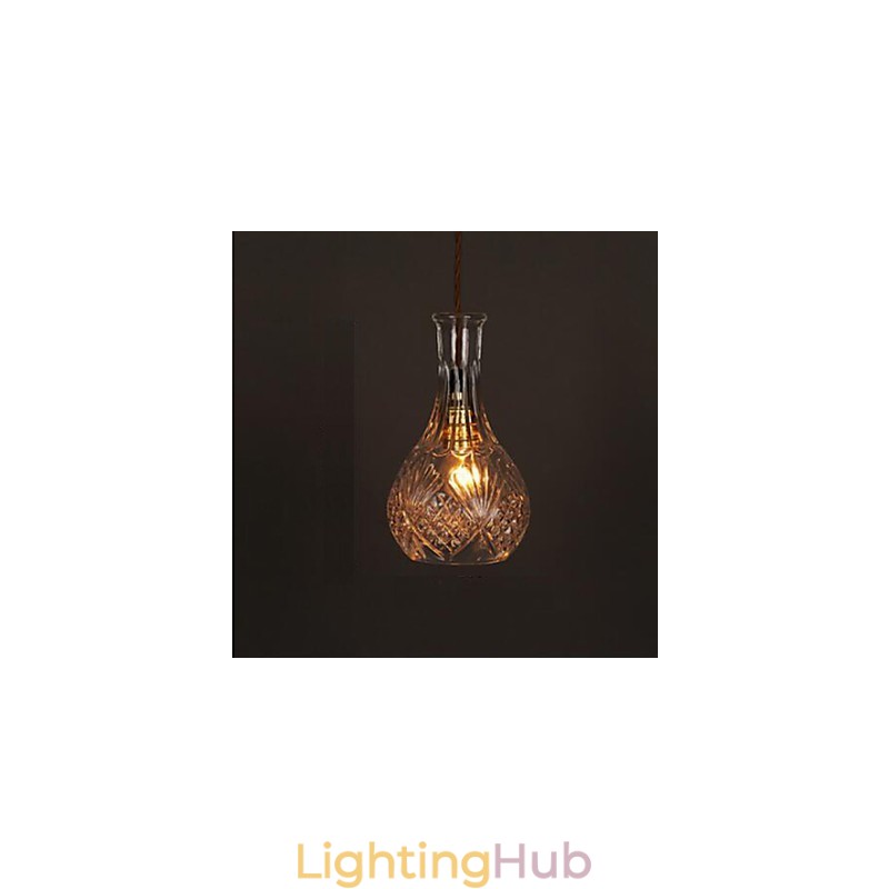 Romantic Bottle Creative Carved Art Glass Chandelier Light Pendant Light