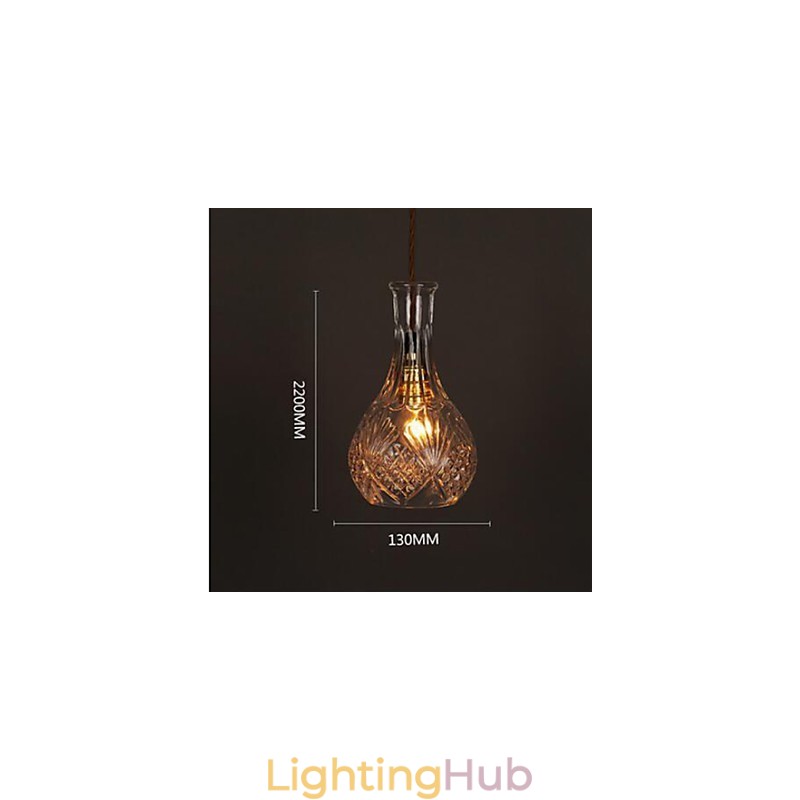 Romantic Bottle Creative Carved Art Glass Chandelier Light Pendant Light