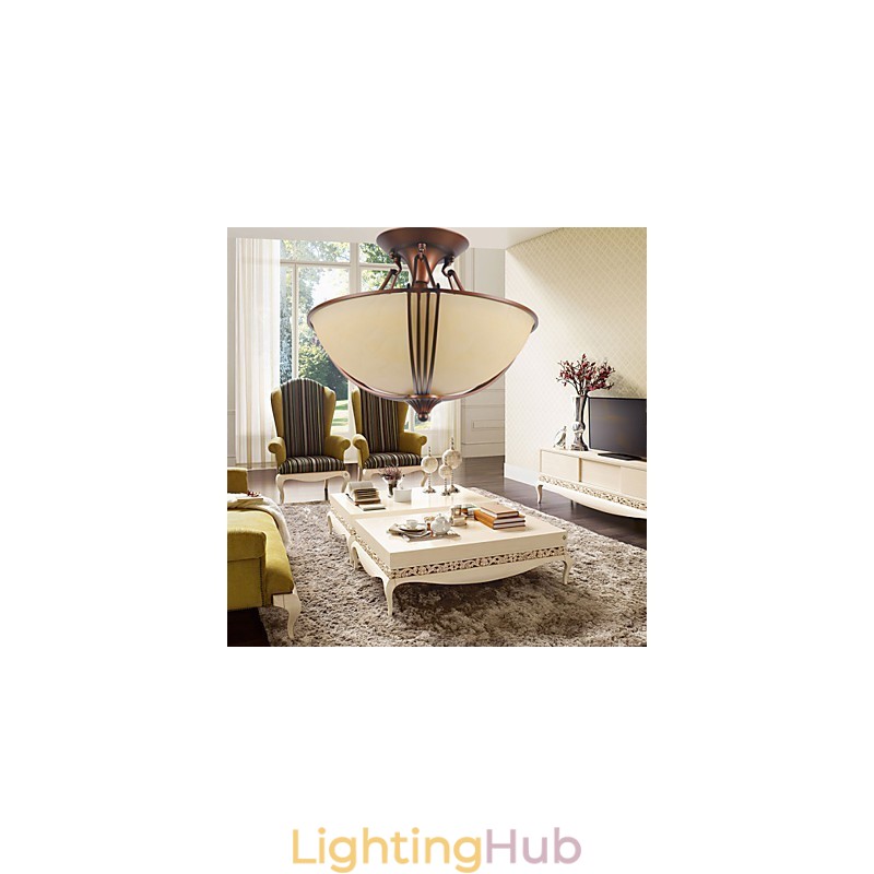Rustic Lodge Vintage Mini Style Painting Metal Pendant Light