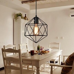 Geometrical Line Diamond Wrought Iron Chandelier Pendant Light Modern Contemporary