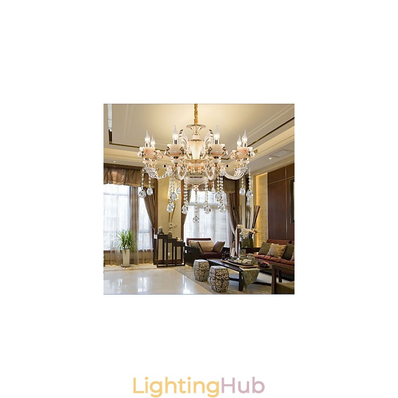 Simple European luxury Type Gold Jade Zinc Alloy lamp