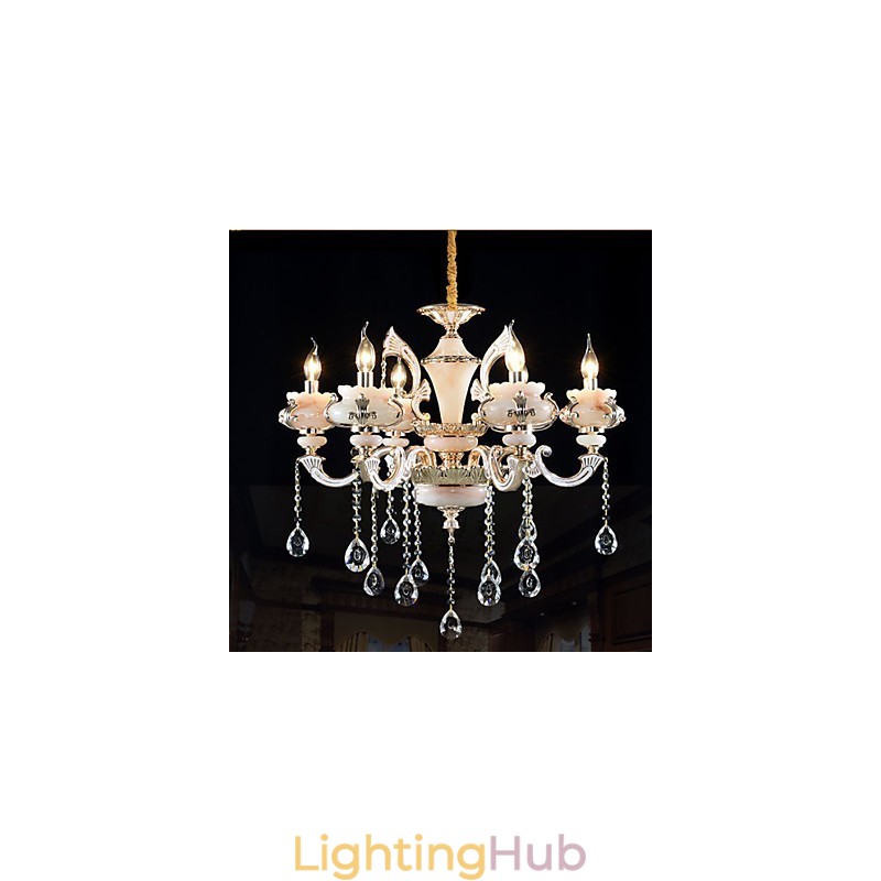Simple European luxury Type Gold Jade Zinc Alloy lamp