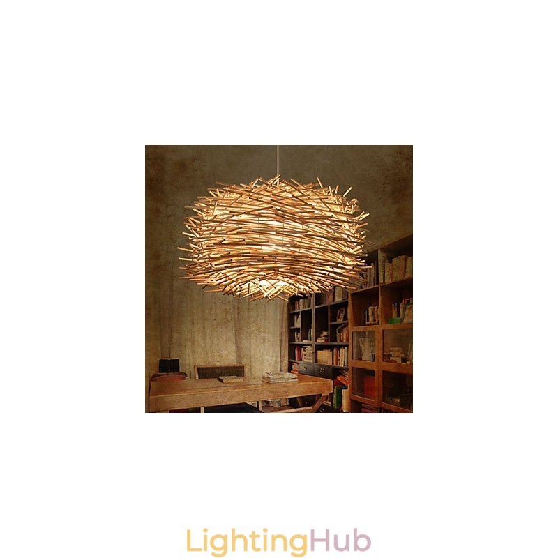 European and American Denss Rattan Weaving Chandelier